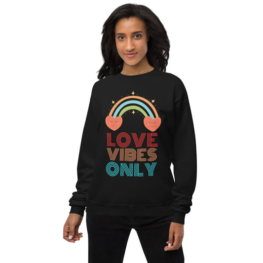Love Vibes Only Retro Rainbow Sweatshirt