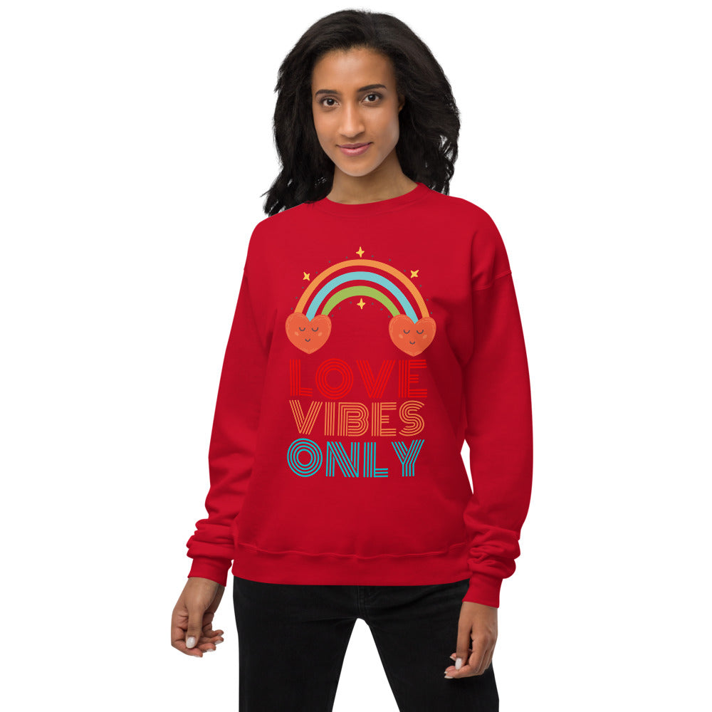 Love Vibes Only Retro Rainbow Sweatshirt